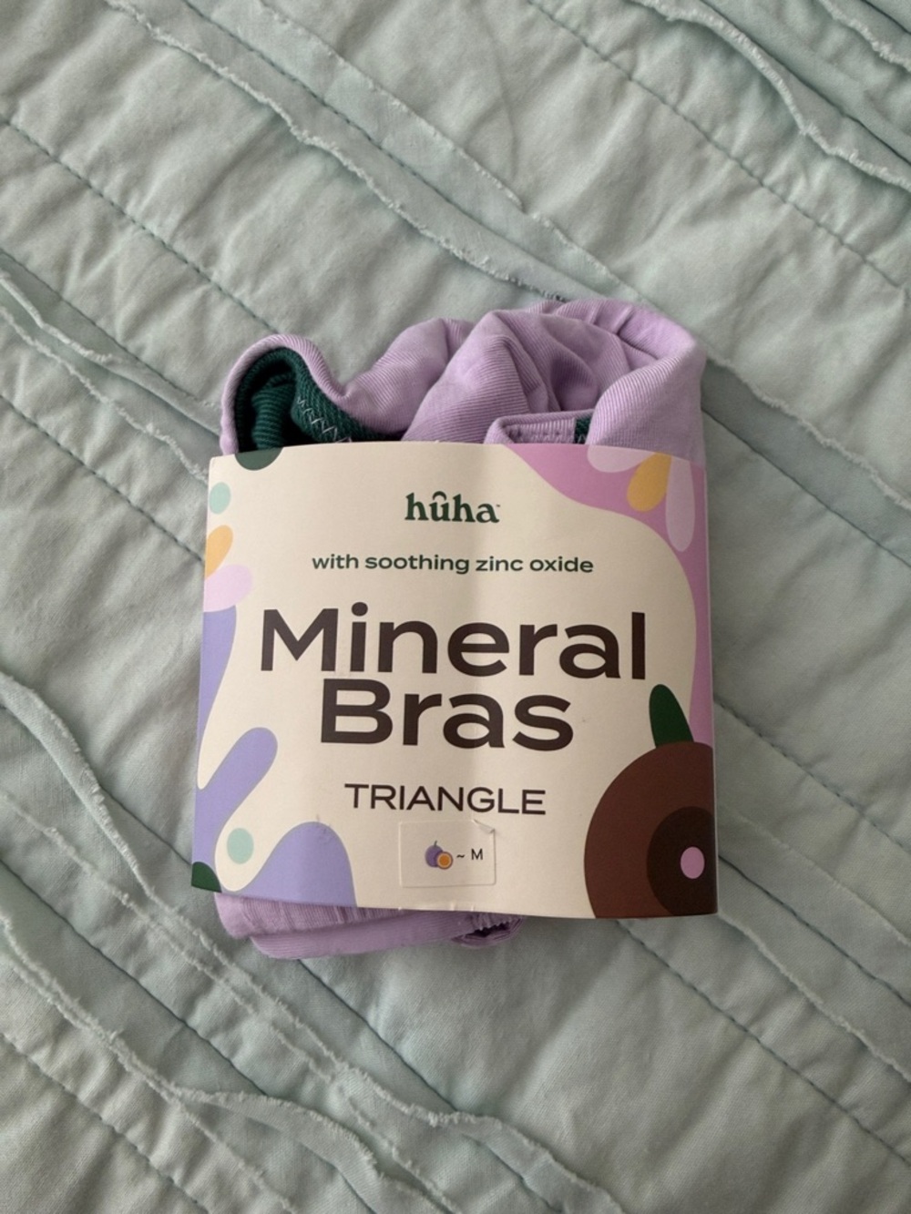 NWT Huha Triangle Mineral Bra with soothing zinc oxide